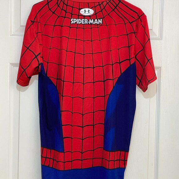 🕷 Under Armour SPIDER-MAN Compression Shirt / Hybrid Windbreaker Jacket Size Xl - Picture 3 of 10